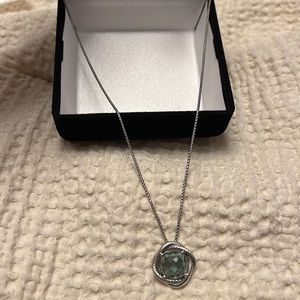David Yurman Sterling Silver Infinity Morganite Pendant Necklace